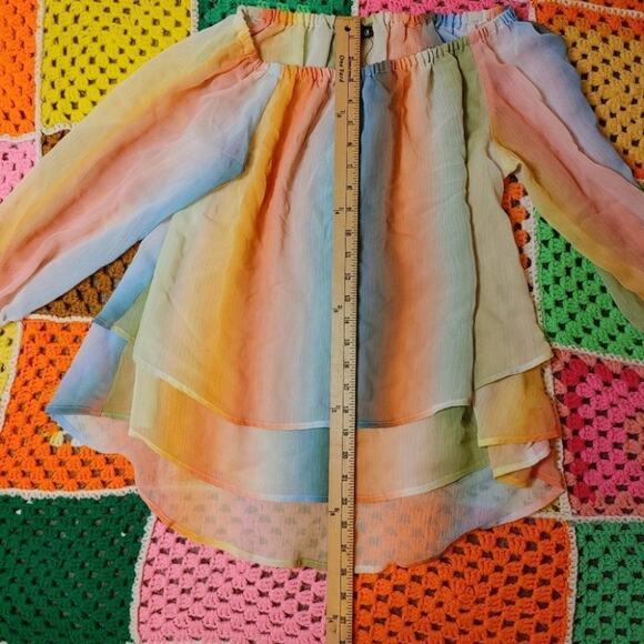 A new Approach A.N.A Size Small Sz S light Sheer Pastel Long Sleeve Bow Sherbet - Picture 5 of 12